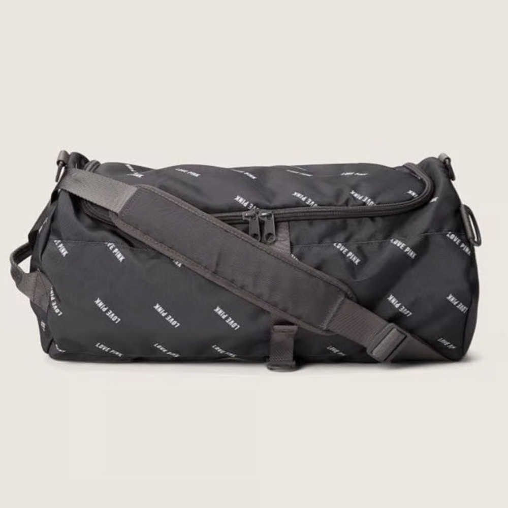 Victoria's Secret Backpack Campus‎ Duffel Bag Grey Love Pink Logo Convertible - Picture 5 of 9
